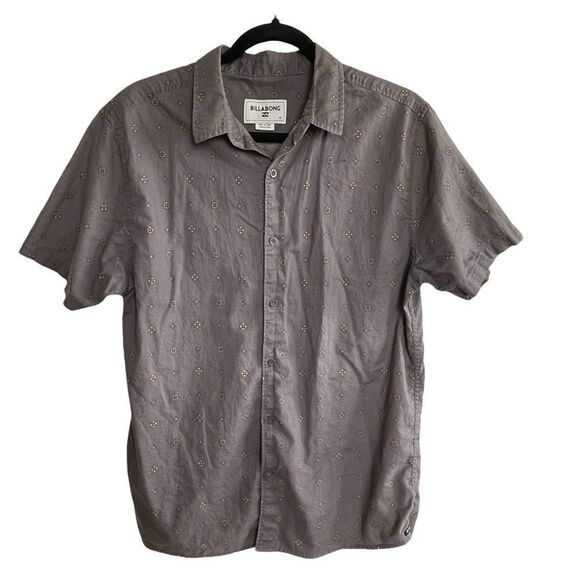 Billabong ~ Grey Short sleeved shirt ~ Tailored Fit ~ Size Medium - Picture 1 of 6